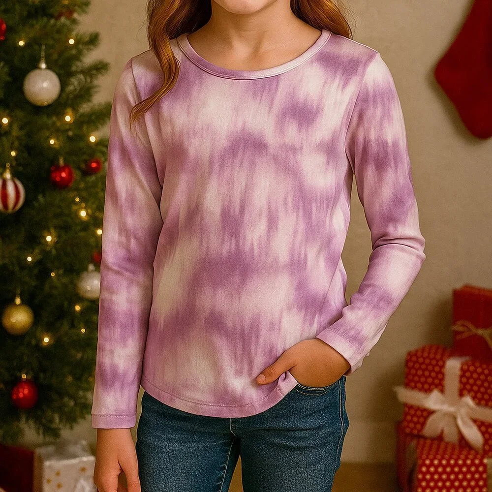 Old Navy Long Sleeve‎ T-Shirt Girls M(8-10)  Pointelle NWT Ribbed Christmas Gift